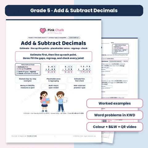 Cover: Add & Subtract Decimals